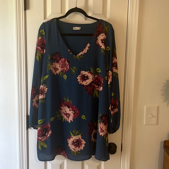 Altar'd State Dresses & Skirts - Altar’d State teal floral print dress size large